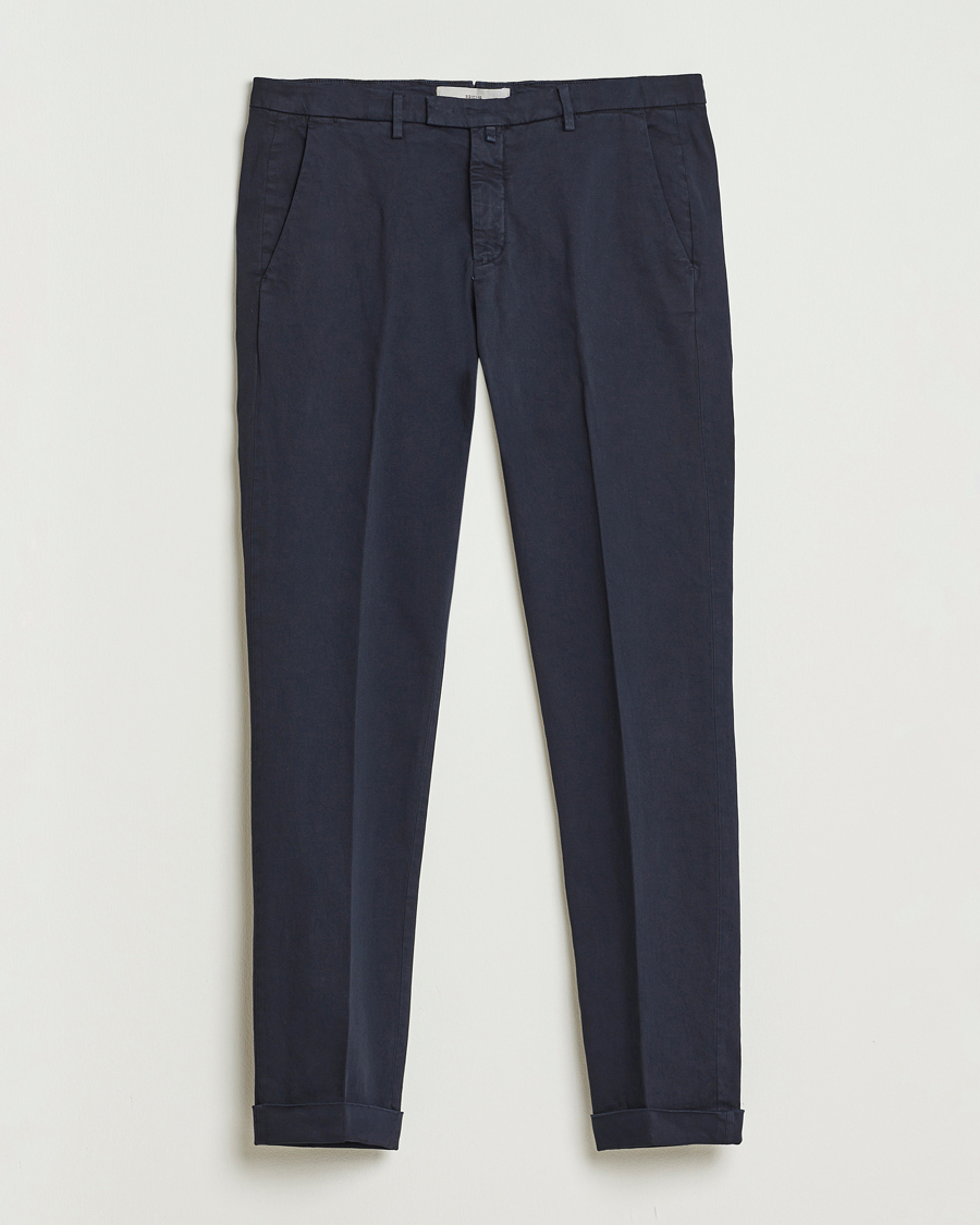 Herr | Byxor | Briglia 1949 | Slim Fit Cotton Stretch Chino Navy