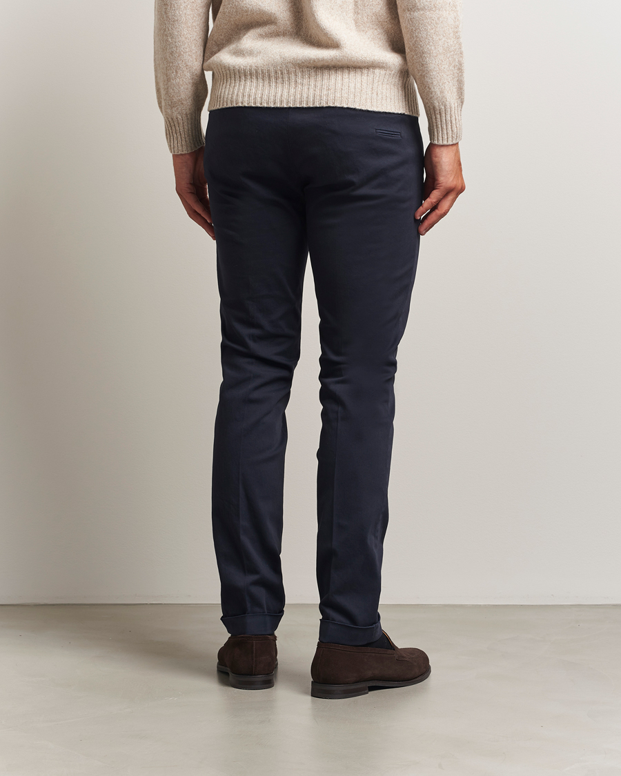 Herr | Byxor | Briglia 1949 | Slim Fit Cotton Stretch Chino Navy