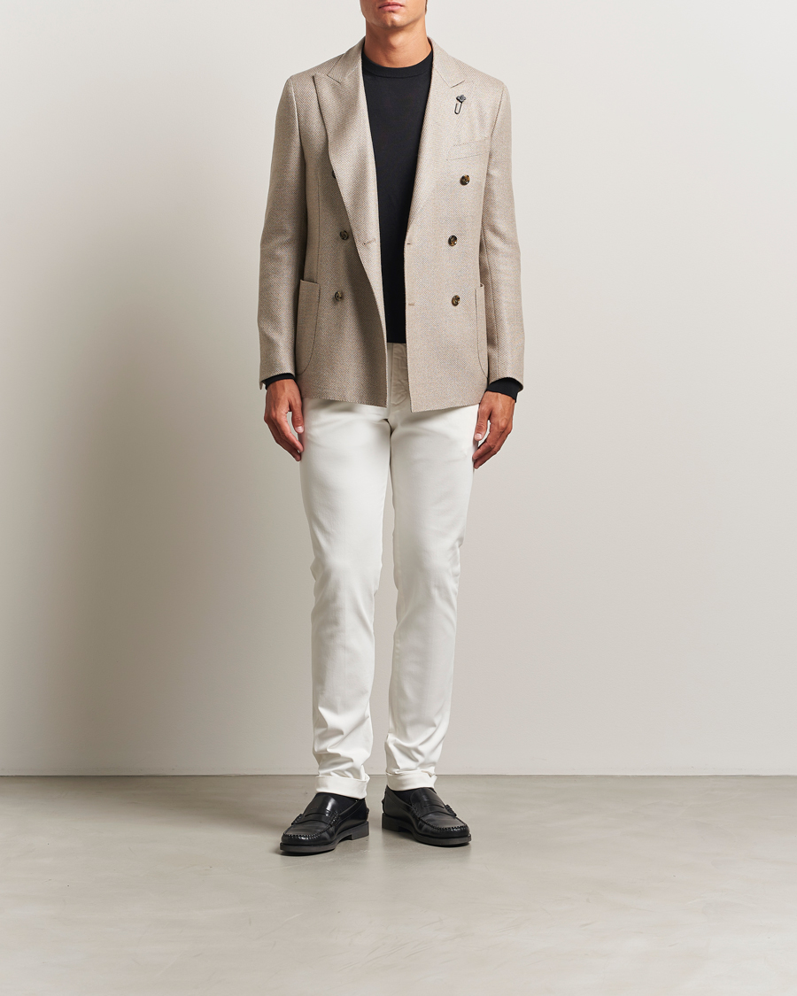 Herr | Byxor | Briglia 1949 | Slim Fit Cotton Stretch Chino Off White