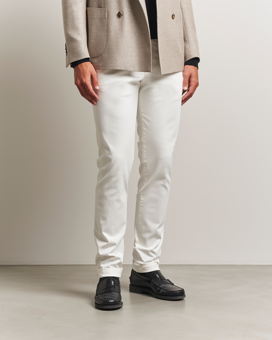 Herr | Byxor | Briglia 1949 | Slim Fit Cotton Stretch Chino Off White