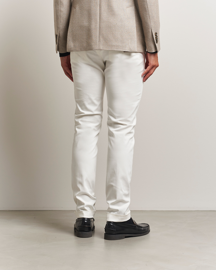 Herr | Byxor | Briglia 1949 | Slim Fit Cotton Stretch Chino Off White