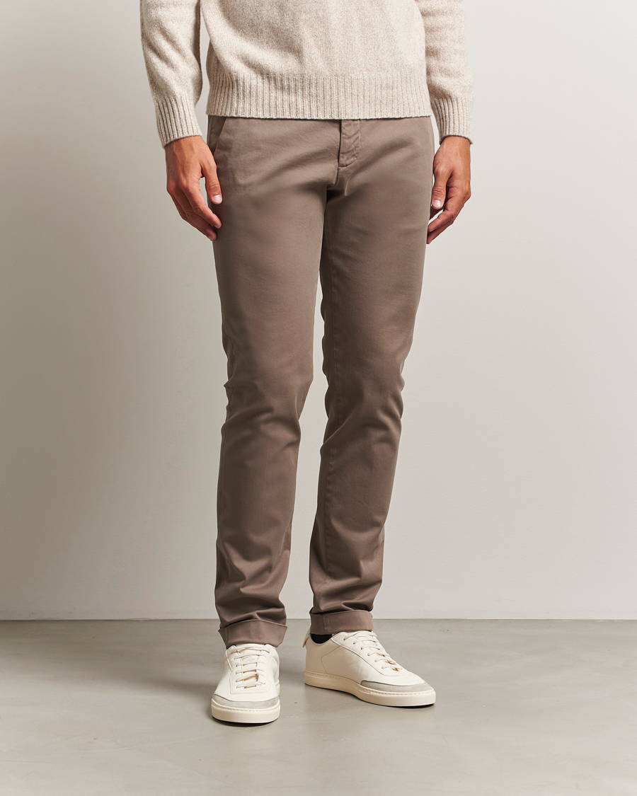 Herr | Byxor | Briglia 1949 | Slim Fit Cotton Stretch Chino Taupe