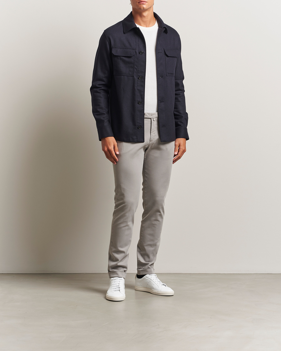 Herr | Byxor | Briglia 1949 | Slim Fit Cotton Stretch Chino Light Grey