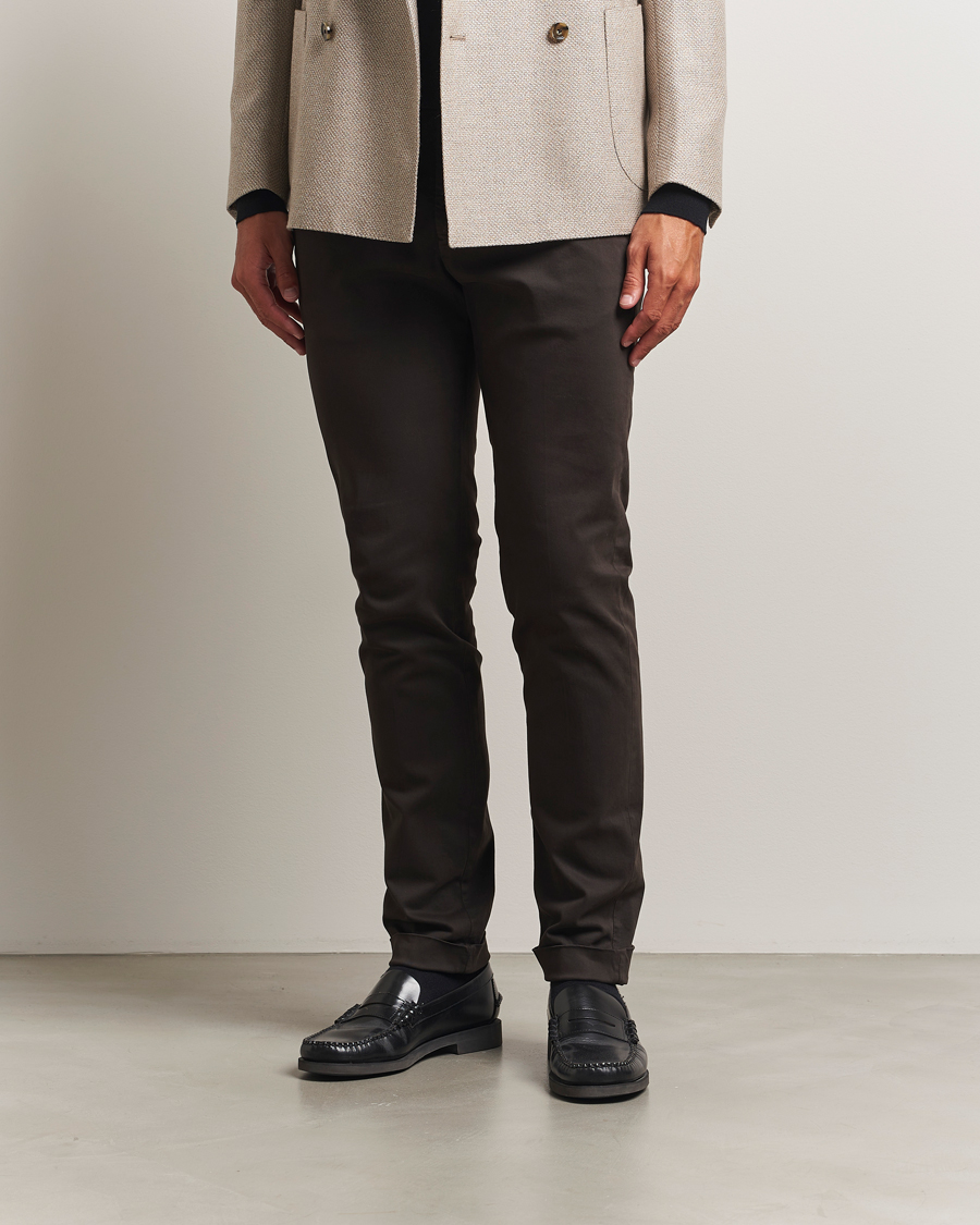 Herr | Byxor | Briglia 1949 | Slim Fit Cotton Stretch Chino Dark Brown
