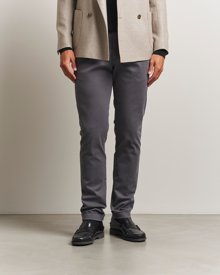 Herr | Byxor | Briglia 1949 | Slim Fit Cotton Stretch Chino Grey