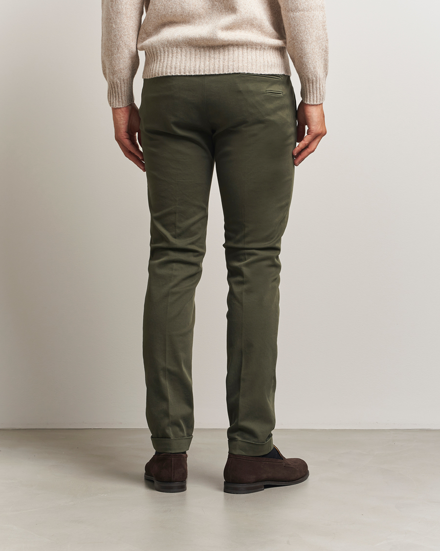Herr | Byxor | Briglia 1949 | Slim Fit Cotton Stretch Chino Military