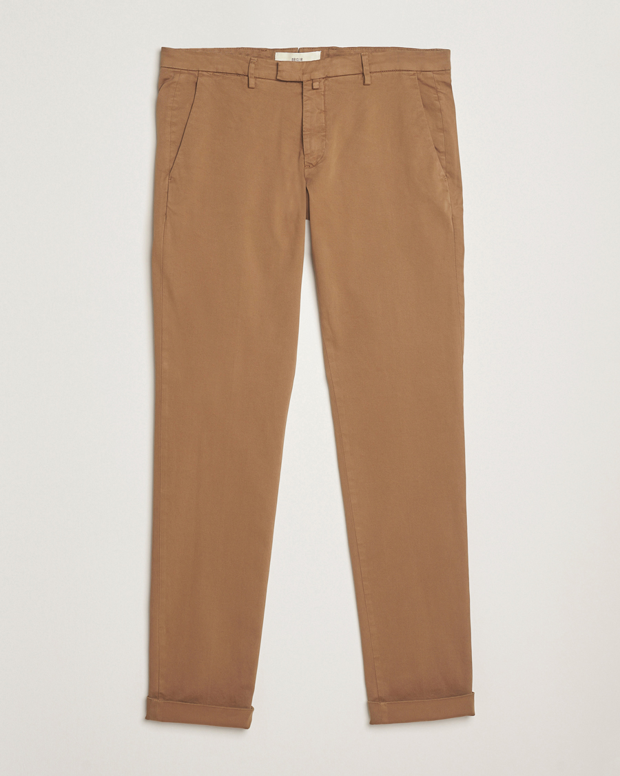 Herr | Byxor | Briglia 1949 | Slim Fit Cotton Stretch Chino Mid Brown