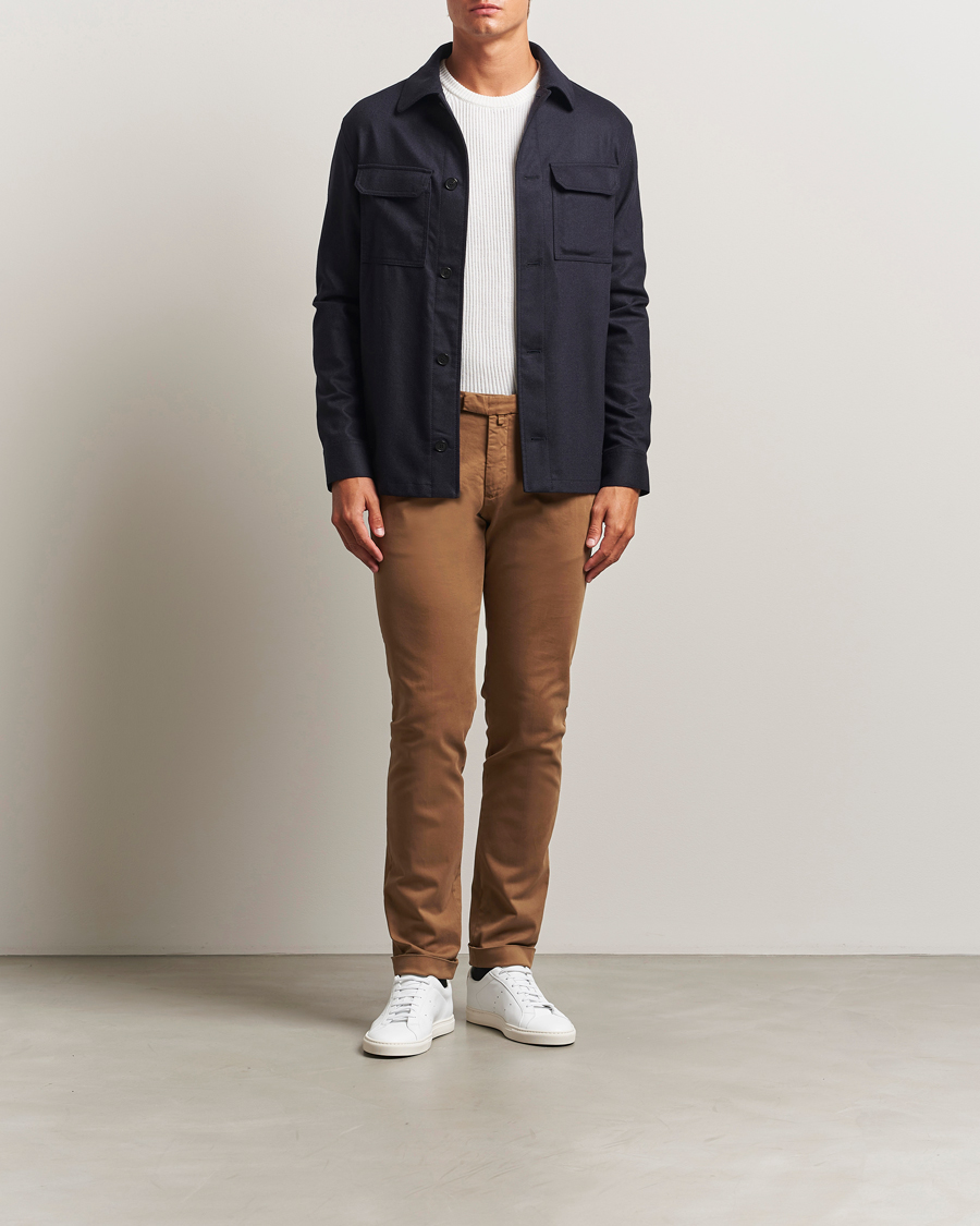 Herr | Byxor | Briglia 1949 | Slim Fit Cotton Stretch Chino Mid Brown