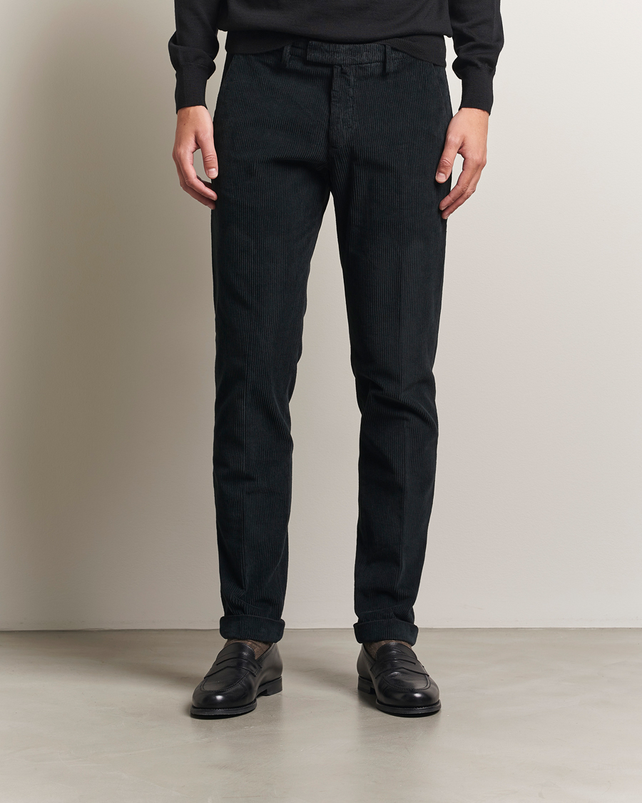 Herr | Byxor | Briglia 1949 | Slim Fit Corduroy Trousers Black