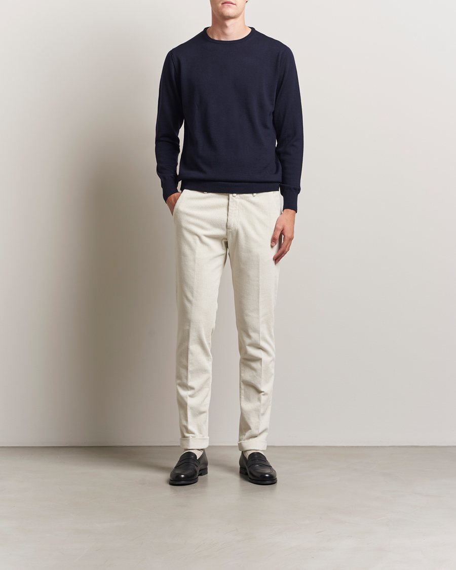 Herr | Byxor | Briglia 1949 | Slim Fit Corduroy Trousers Off White