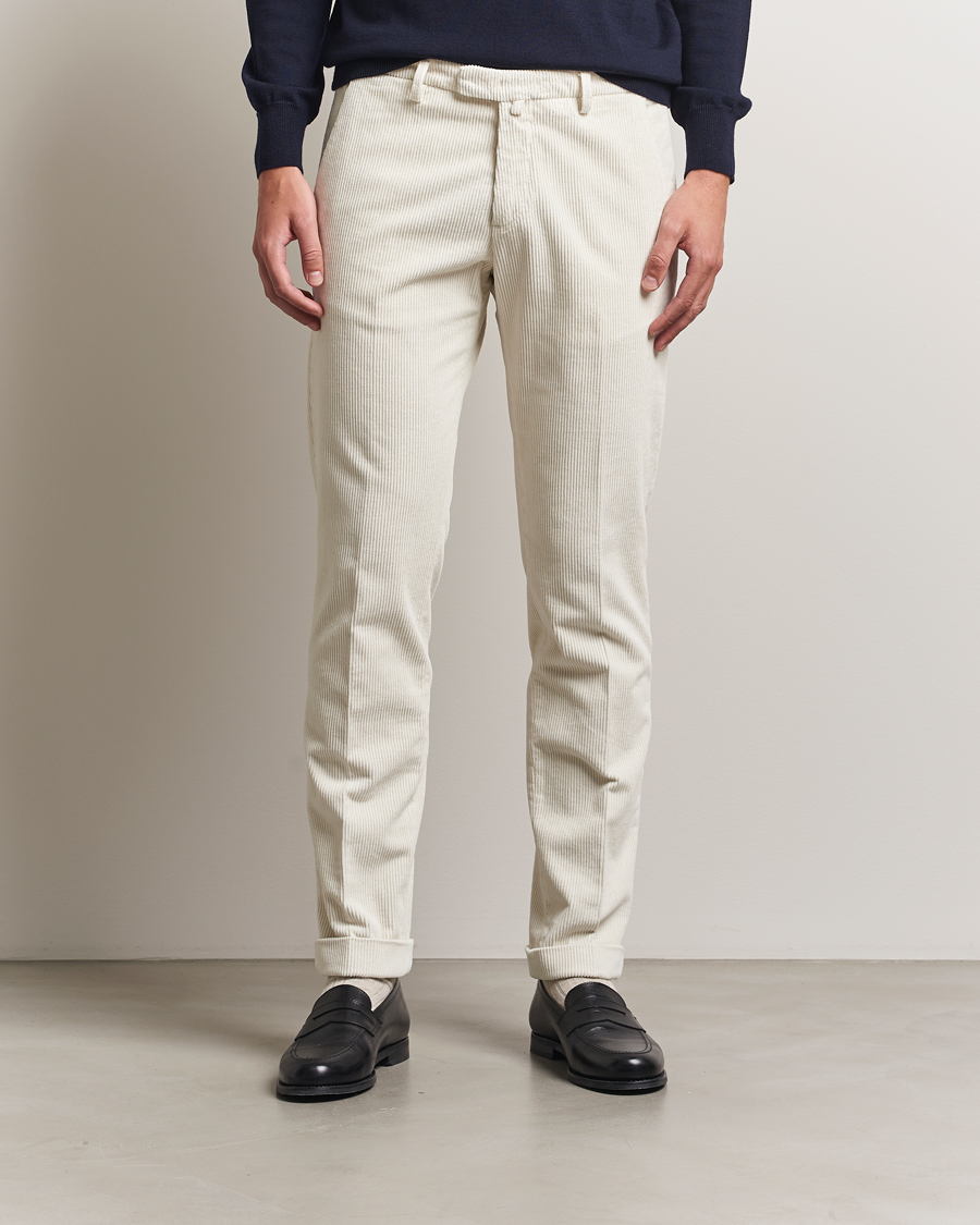 Herr | Byxor | Briglia 1949 | Slim Fit Corduroy Trousers Off White