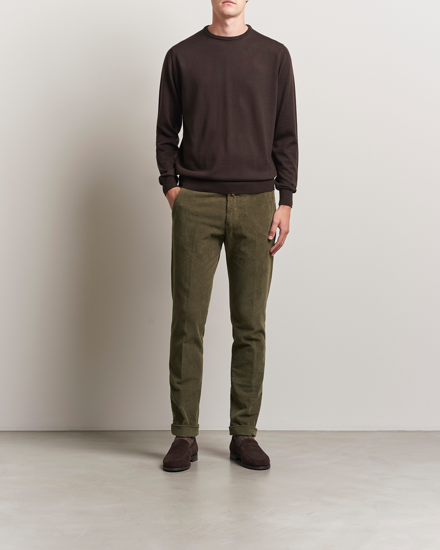 Herr | Byxor | Briglia 1949 | Slim Fit Corduroy Trousers Dark Green
