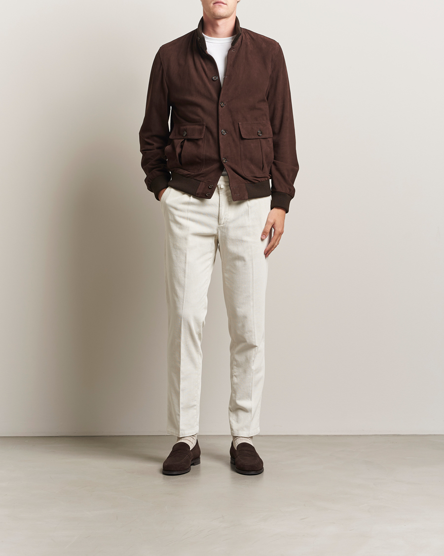 Herr | Byxor | Briglia 1949 | Easy Fit Corduroy Trousers Off White