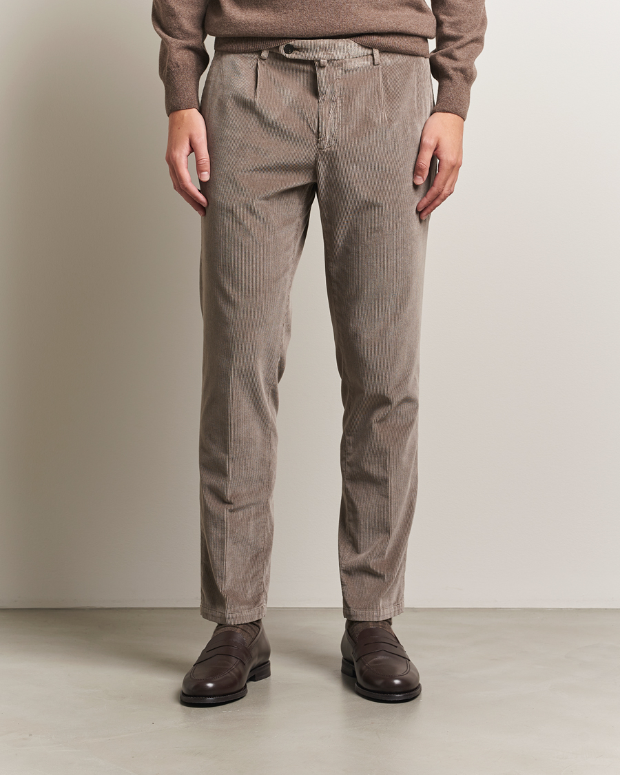 Herr | Byxor | Briglia 1949 | Easy Fit Corduroy Trousers Taupe