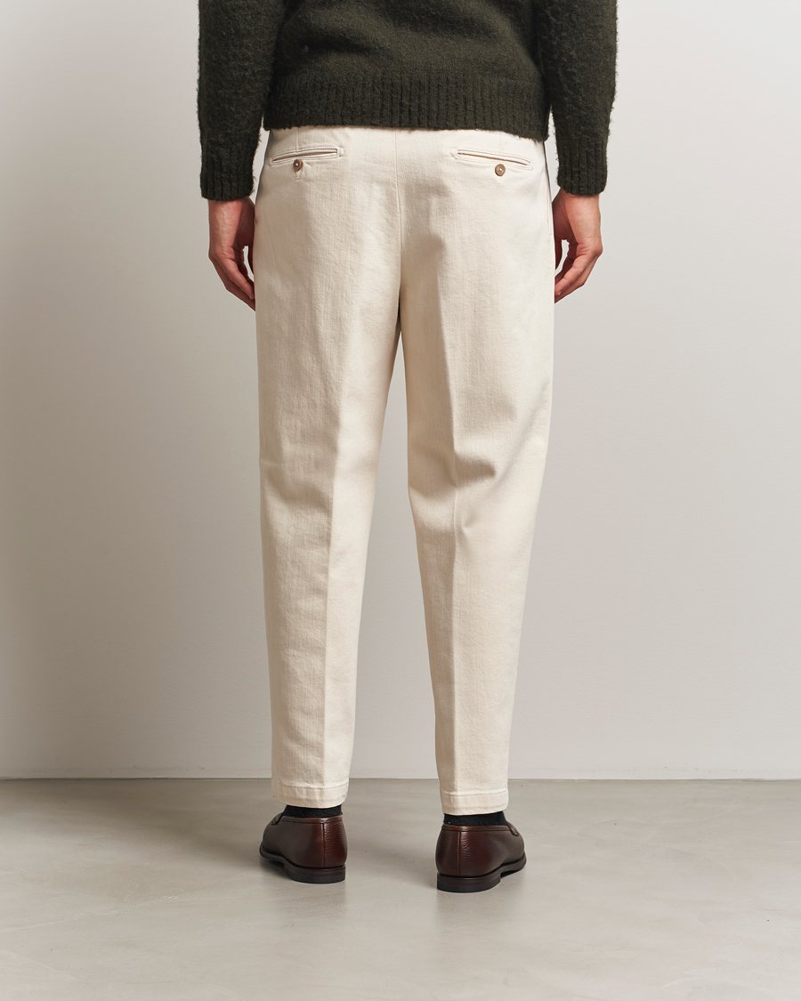 Herr | Byxor | Briglia 1949 | Portobello Loose Fit Cotton Trousers Ecru