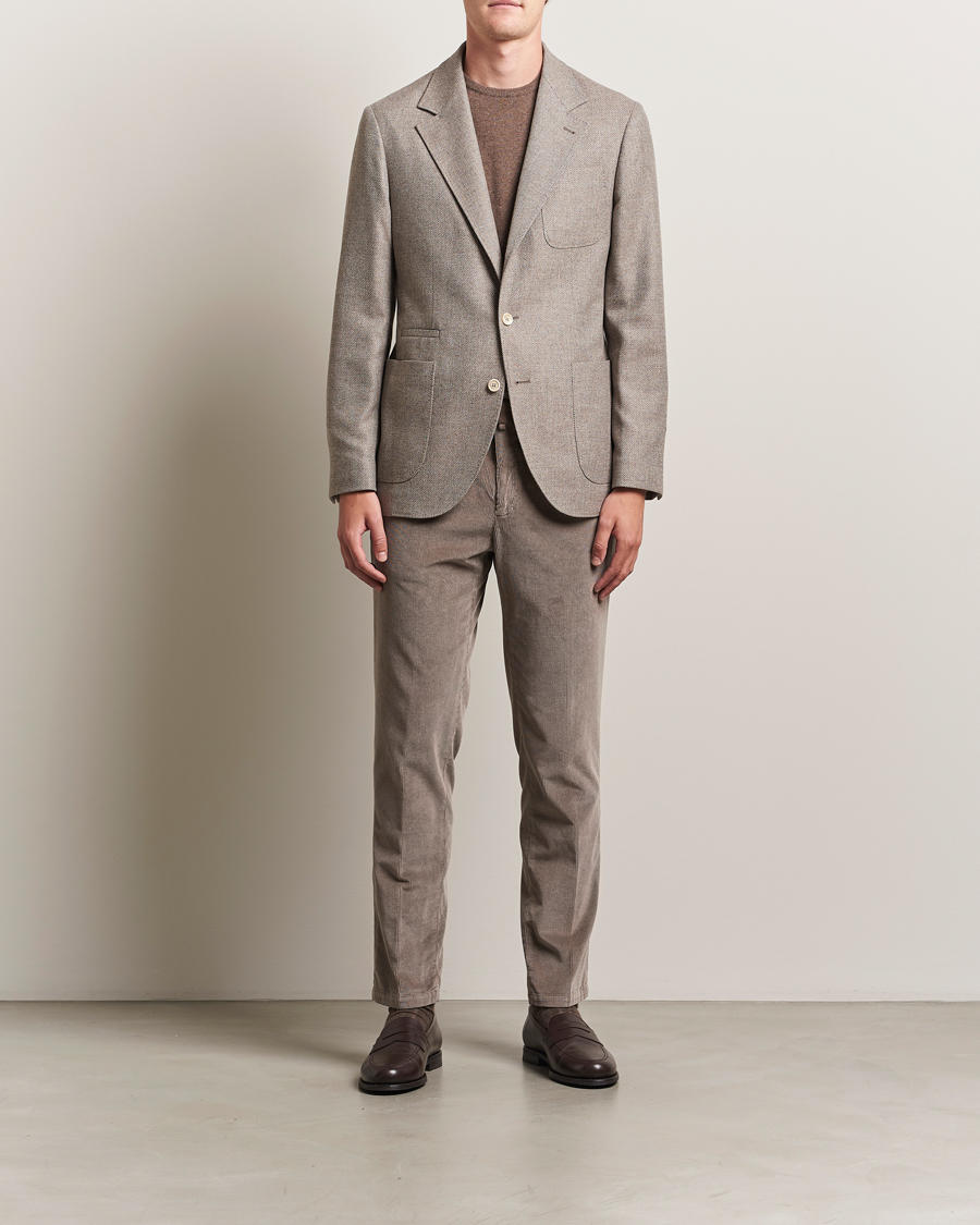 Herr | Kavajer | Brunello Cucinelli | Single Breasted Wool/Cashmere Twill Blazer Beige
