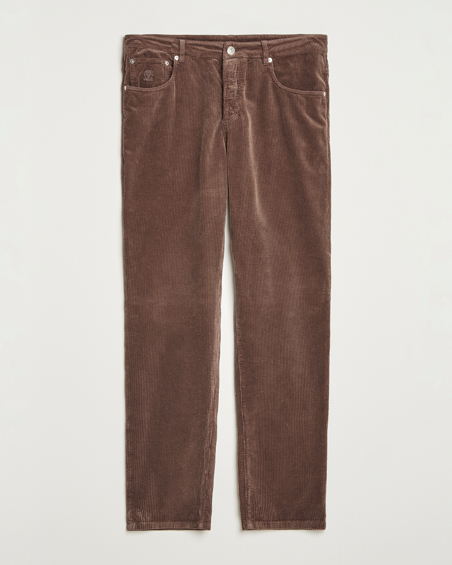 Herr | Byxor | Brunello Cucinelli | Leisure Fit Corduroy 5-Pocket Pants Taupe