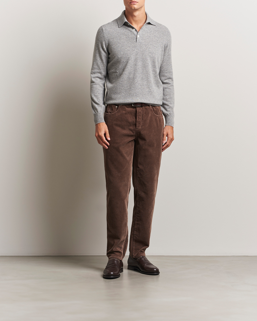 Herr | Byxor | Brunello Cucinelli | Leisure Fit Corduroy 5-Pocket Pants Taupe