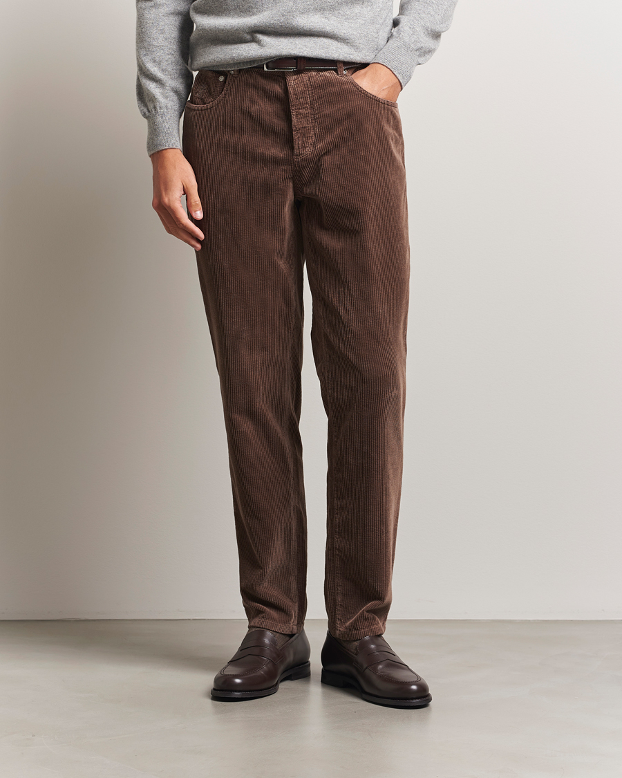 Herr | Byxor | Brunello Cucinelli | Leisure Fit Corduroy 5-Pocket Pants Taupe