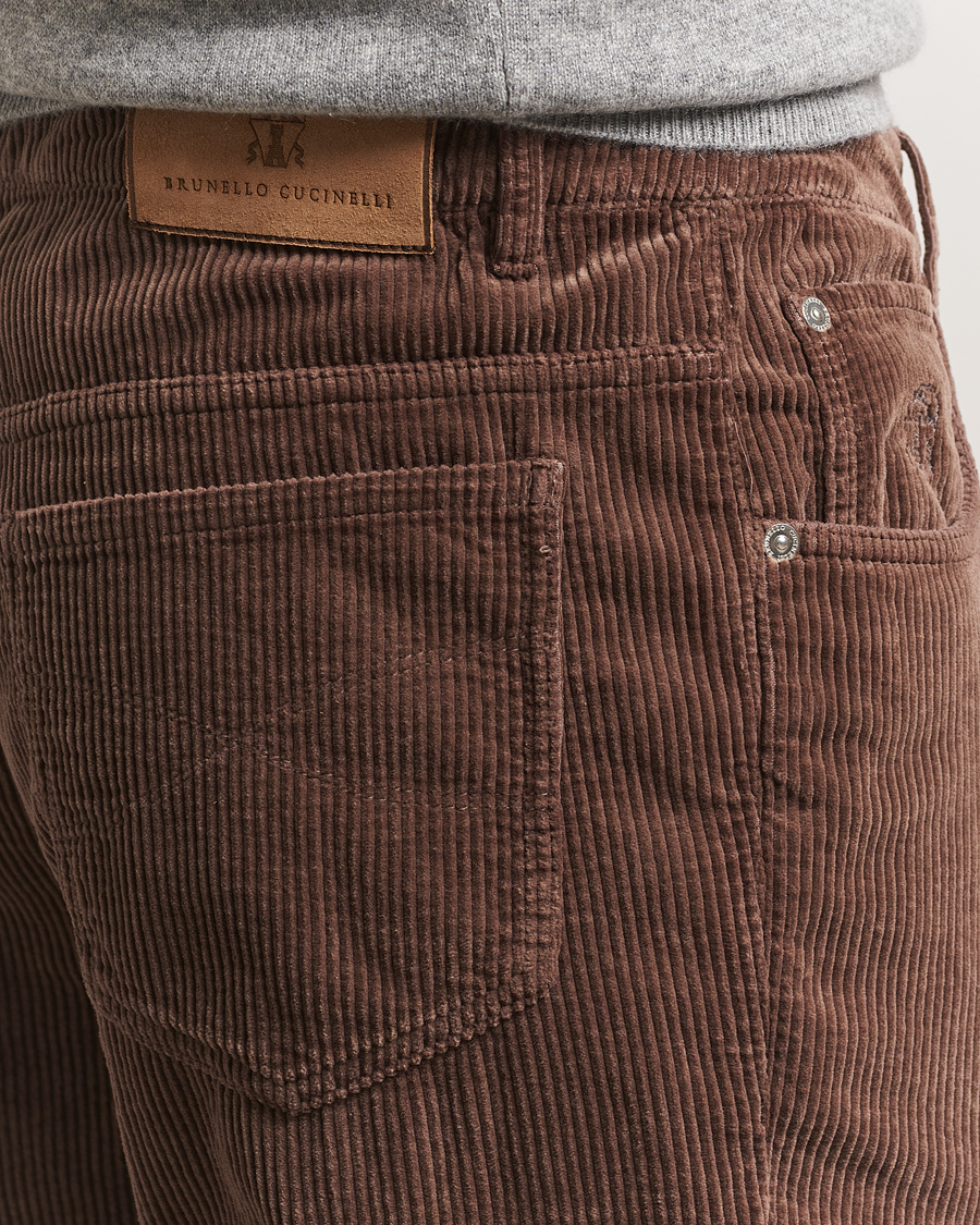 Herr | Byxor | Brunello Cucinelli | Leisure Fit Corduroy 5-Pocket Pants Taupe