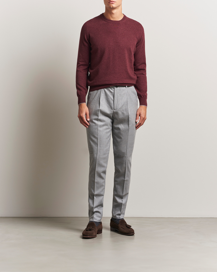 Herr | Tröjor | Brunello Cucinelli | 2 Ply Cashmere Pullover Amaranto