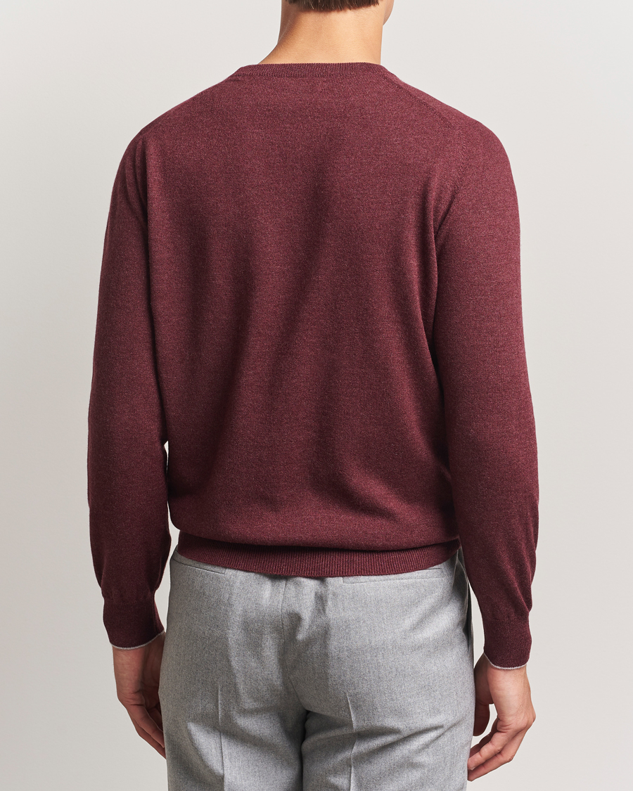Herr | Tröjor | Brunello Cucinelli | 2 Ply Cashmere Pullover Amaranto