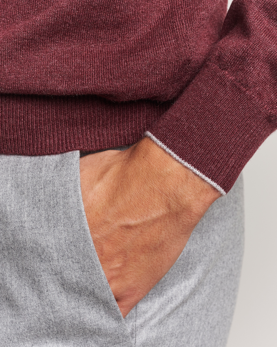 Herr | Tröjor | Brunello Cucinelli | 2 Ply Cashmere Pullover Amaranto