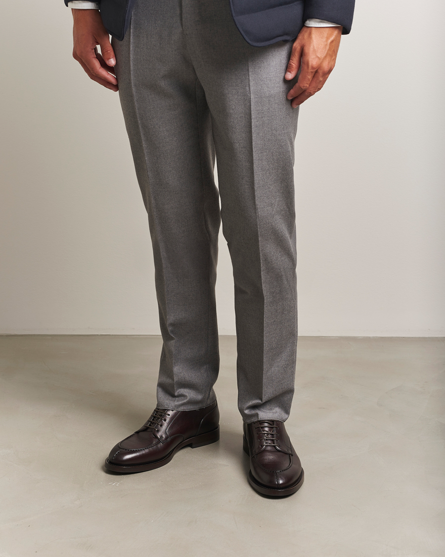 Herr | Tröjor | Brunello Cucinelli | Cashmere Rib Crew Neck Sweater Pearl Grey