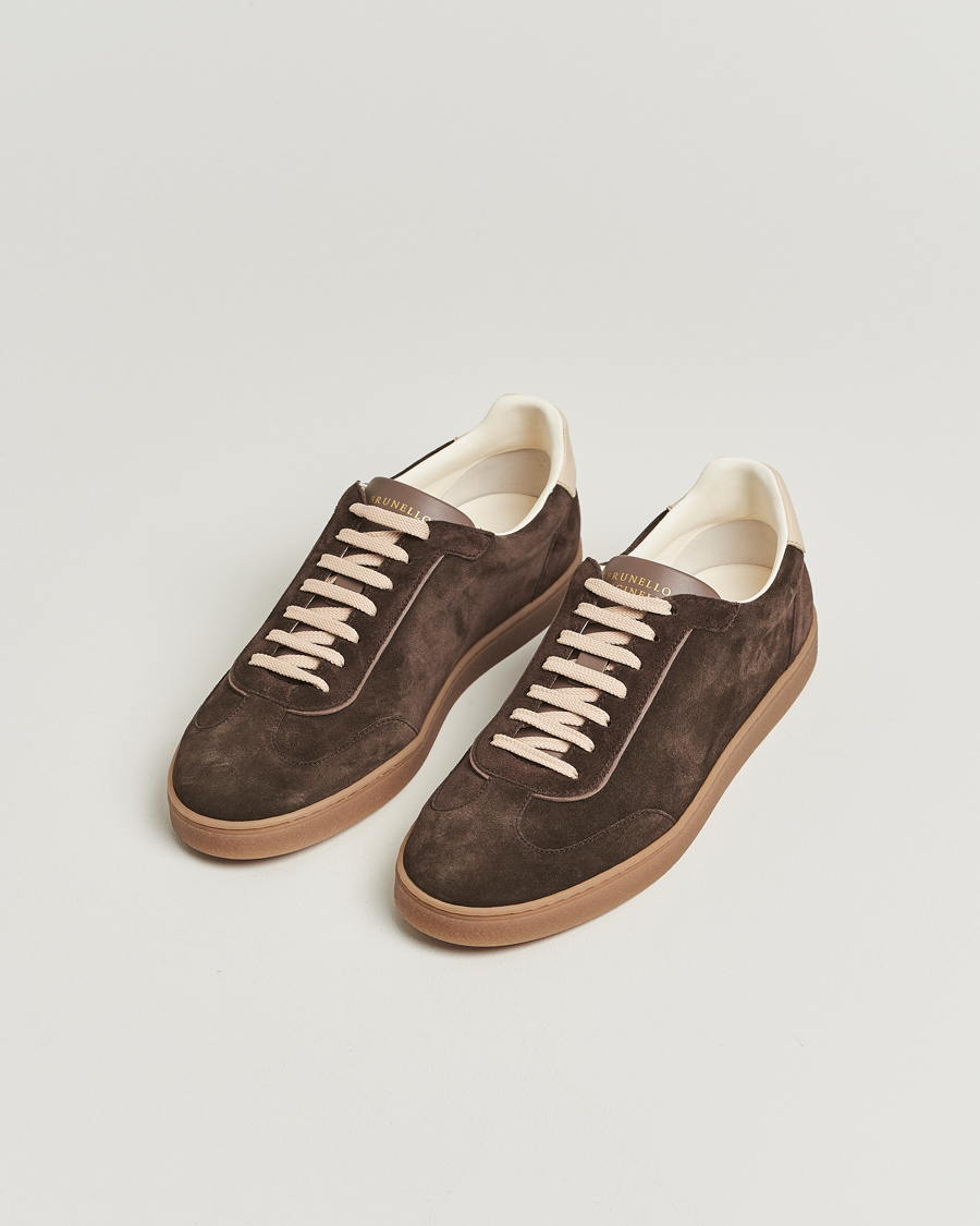 Herr | Sneakers | Brunello Cucinelli | Classic Sneakers Dark Brown Suede
