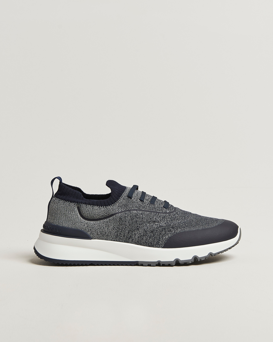 Herr | Sneakers | Brunello Cucinelli | Flannel Running Sneakers Navy