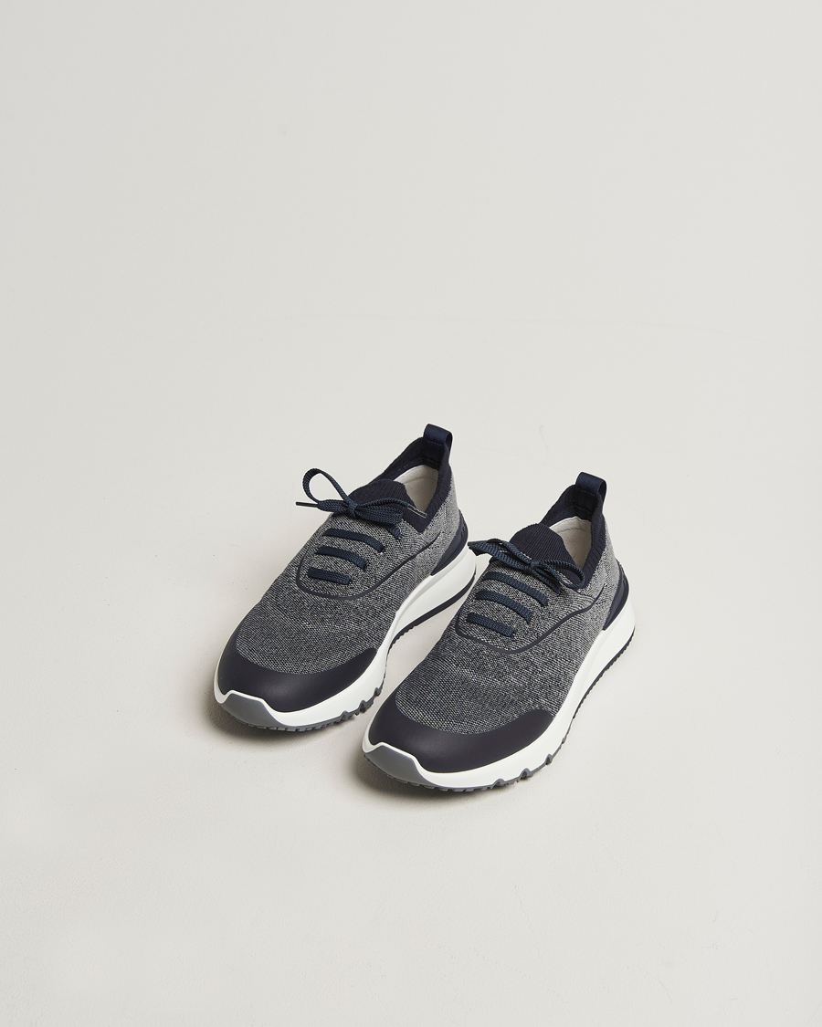 Herr | Sneakers | Brunello Cucinelli | Flannel Running Sneakers Navy