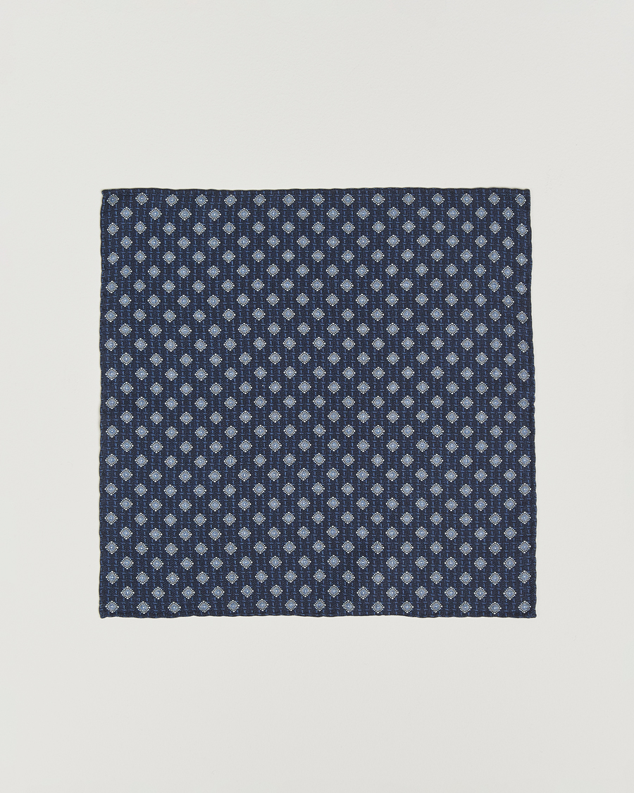 Herr | Näsdukar | Brunello Cucinelli | Printed Silk Pocket Square Navy
