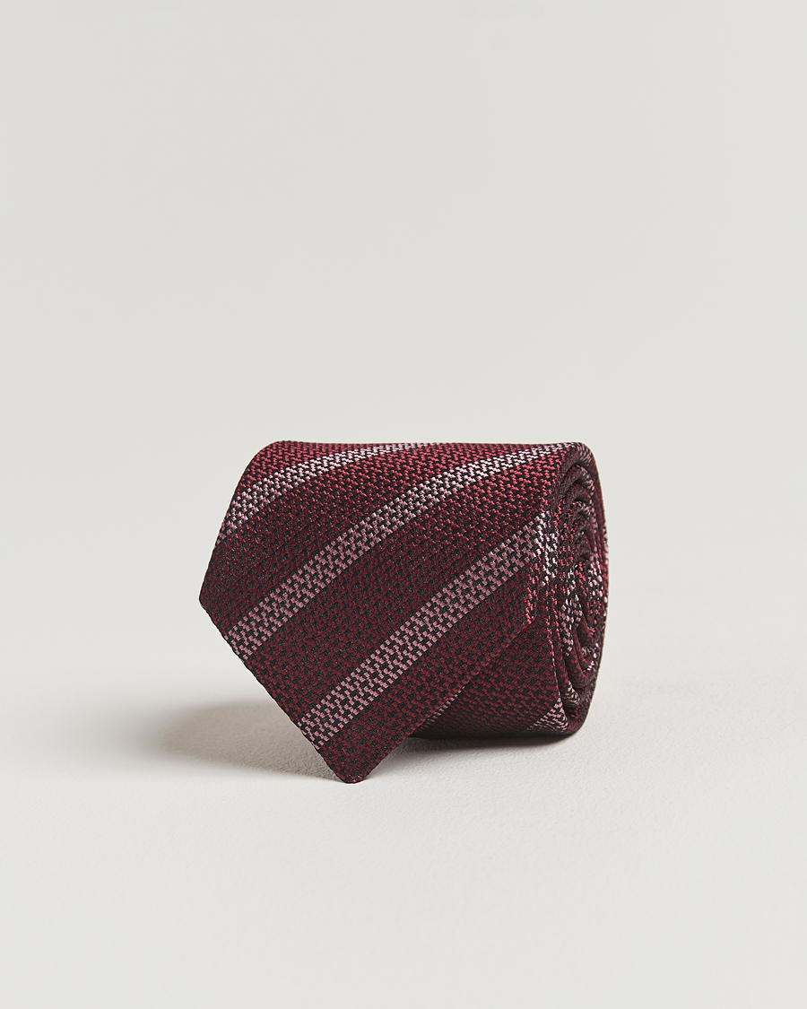 Herr | Slipsar | Brunello Cucinelli | Regimental Stripe Silk Tie Amaranto