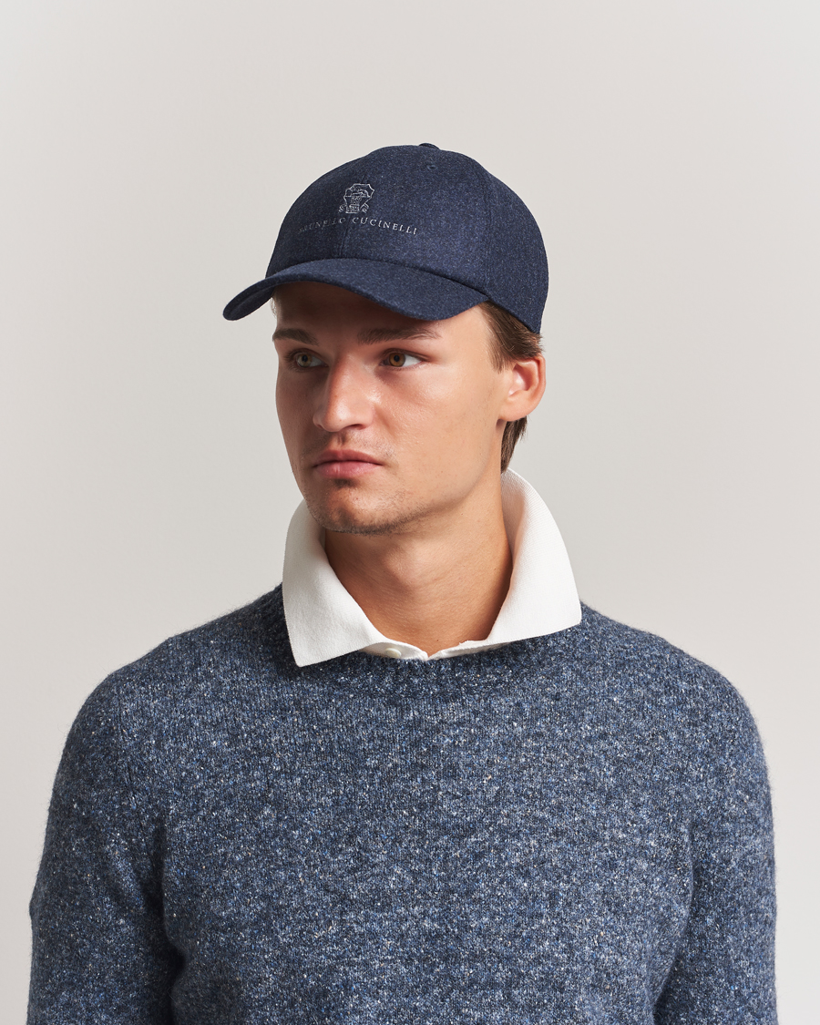 Herr | Hattar & kepsar | Brunello Cucinelli | Flannel Cap Navy