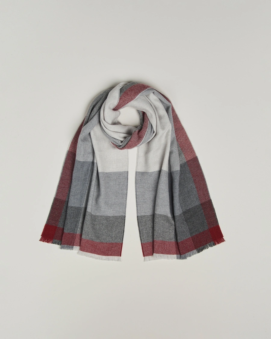 Herr | Halsdukar | Brunello Cucinelli | Wool/Cashmere Scarf Grey/Burgundy