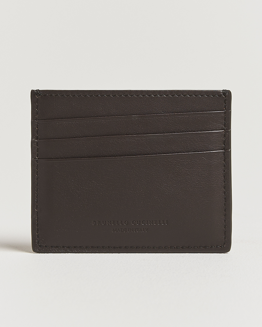 Herr | Plånböcker | Brunello Cucinelli | Leather Cardholder Dark Brown Calf
