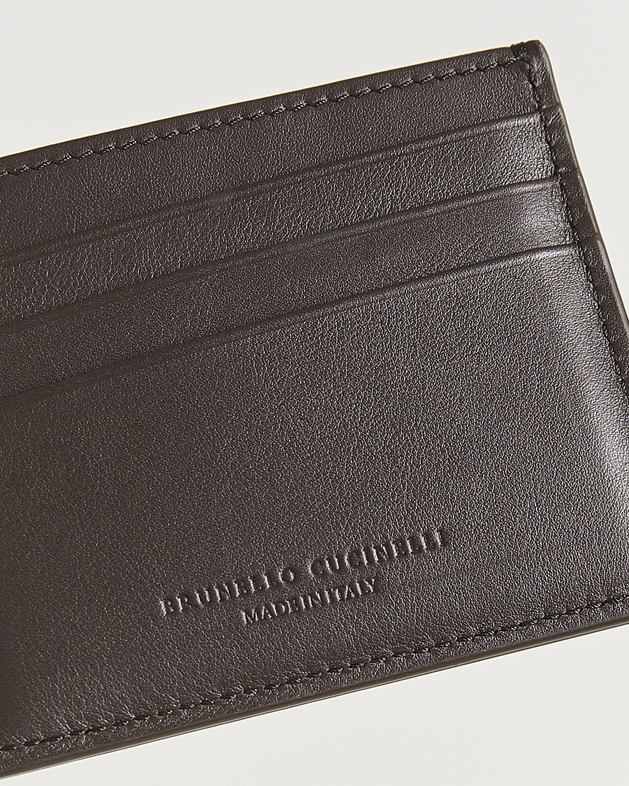 Herr | Plånböcker | Brunello Cucinelli | Leather Cardholder Dark Brown Calf