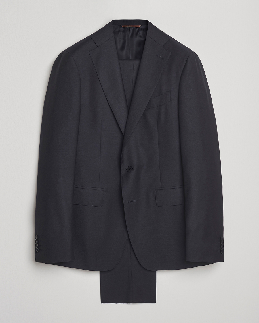 Herr | Kostymer | Canali | Capri Wool 130s Suit Dark Blue