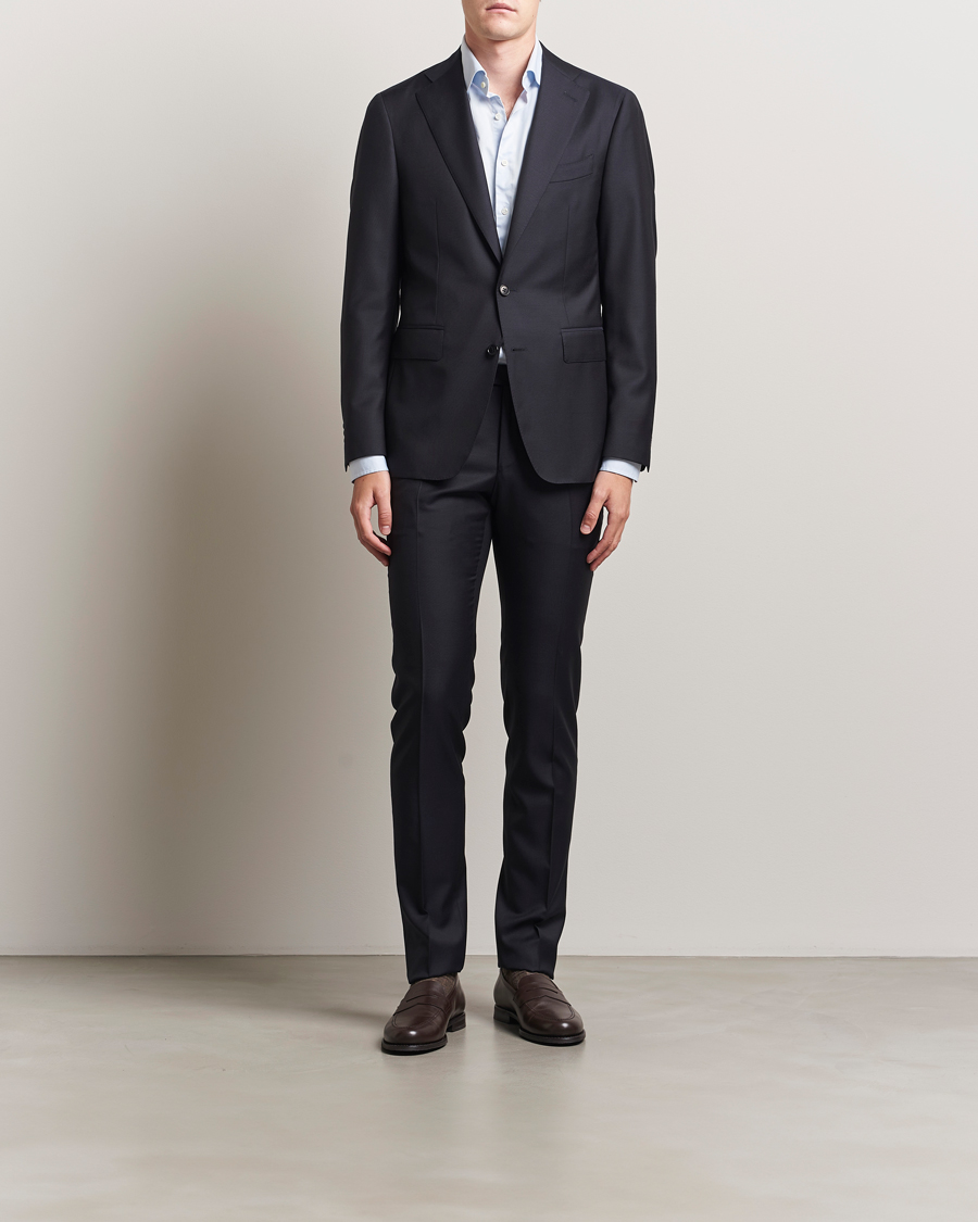 Herr | Kostymer | Canali | Capri Wool 130s Suit Dark Blue