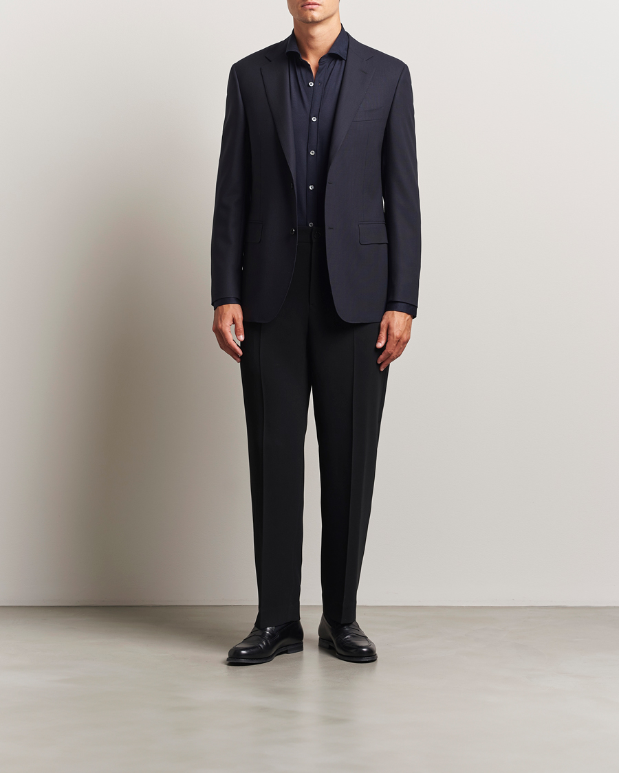 Herr | Kavajer | Canali | Travel Wool Blazer Navy