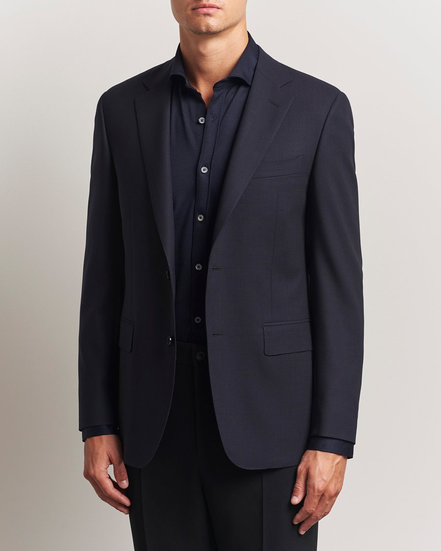 Herr | Kavajer | Canali | Travel Wool Blazer Navy
