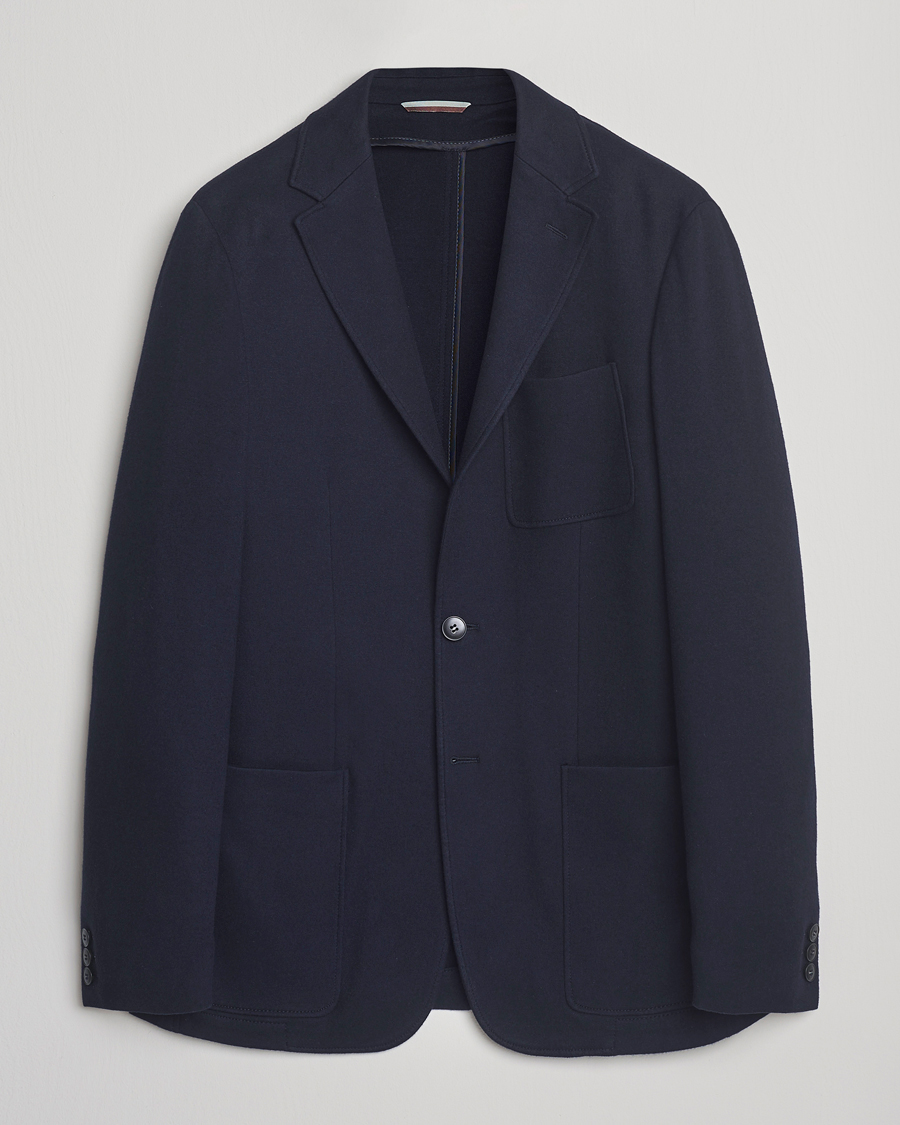 Herr | Kavajer | Canali | Cotton/Cashmere Jersey Blazer Navy