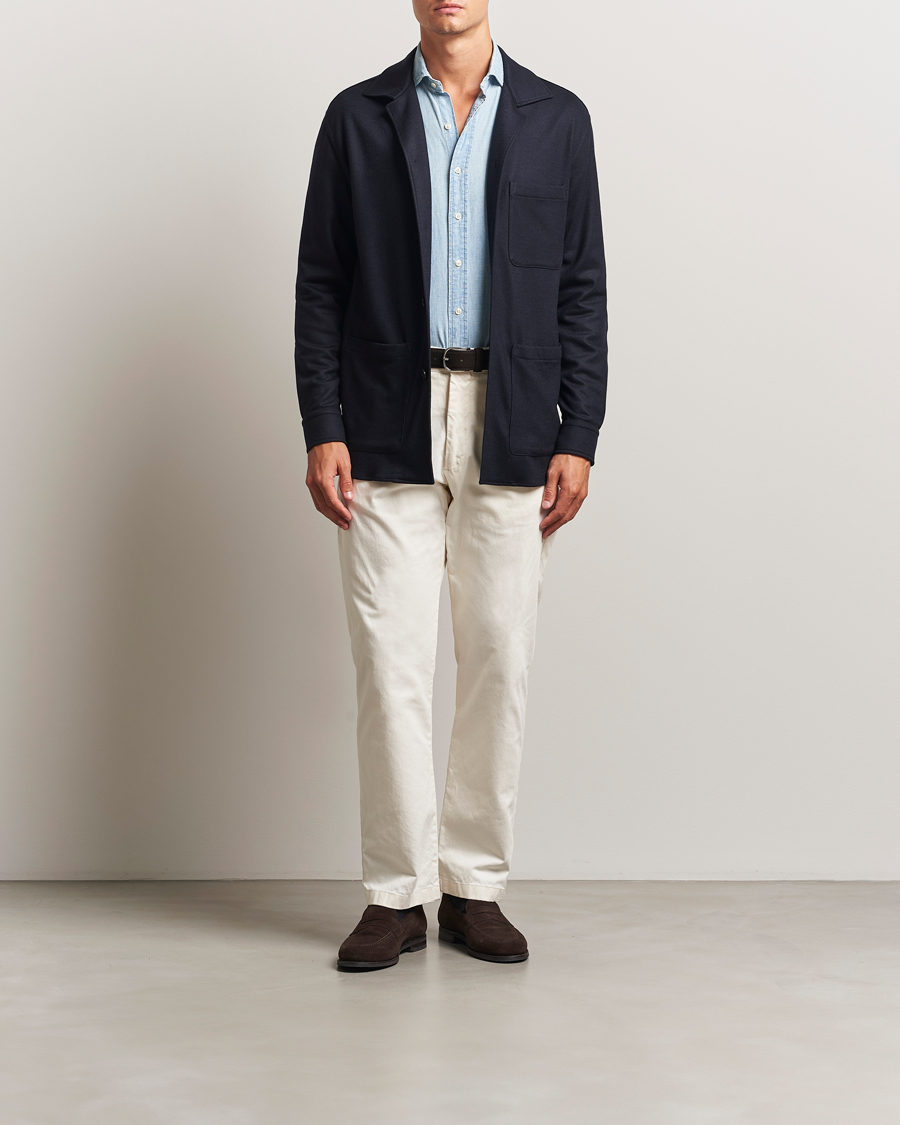 Herr | Jackor | Canali | Wool Shirt Jacket Navy