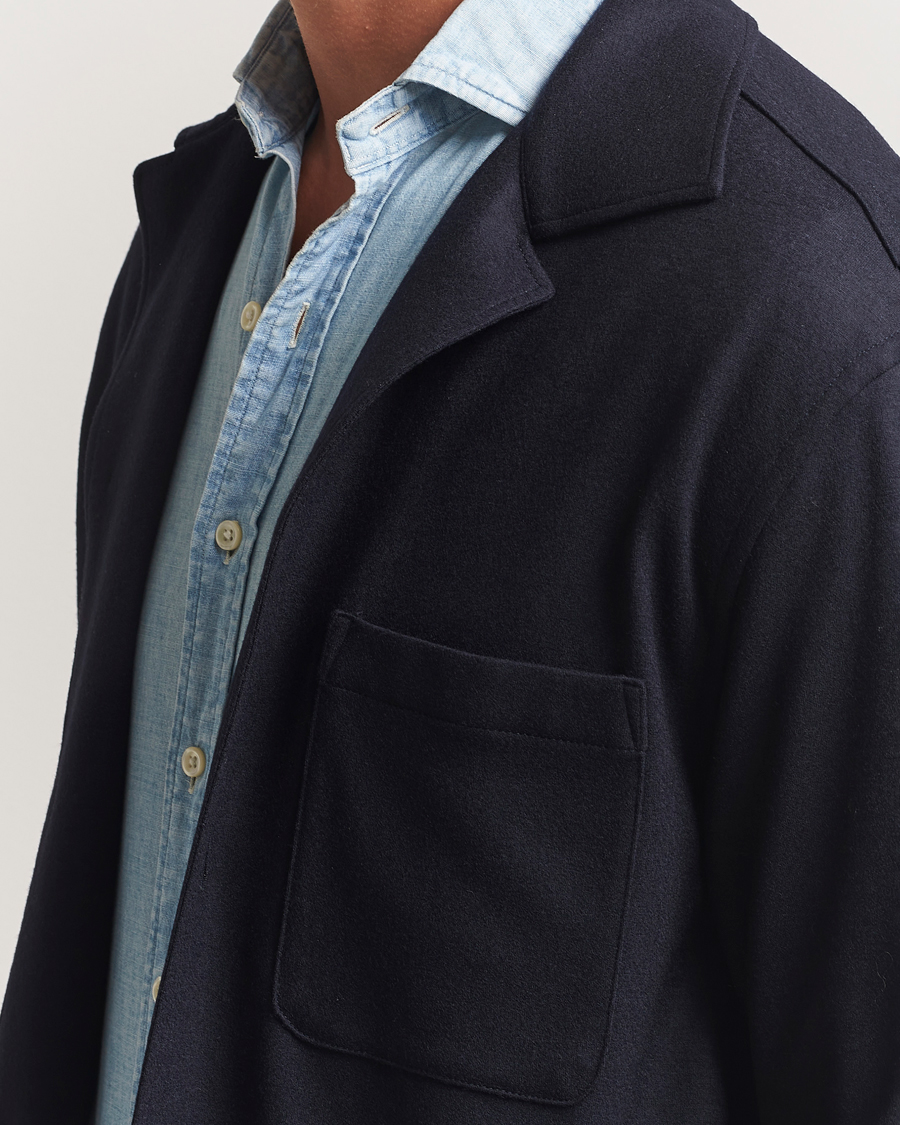 Herr | Jackor | Canali | Wool Shirt Jacket Navy
