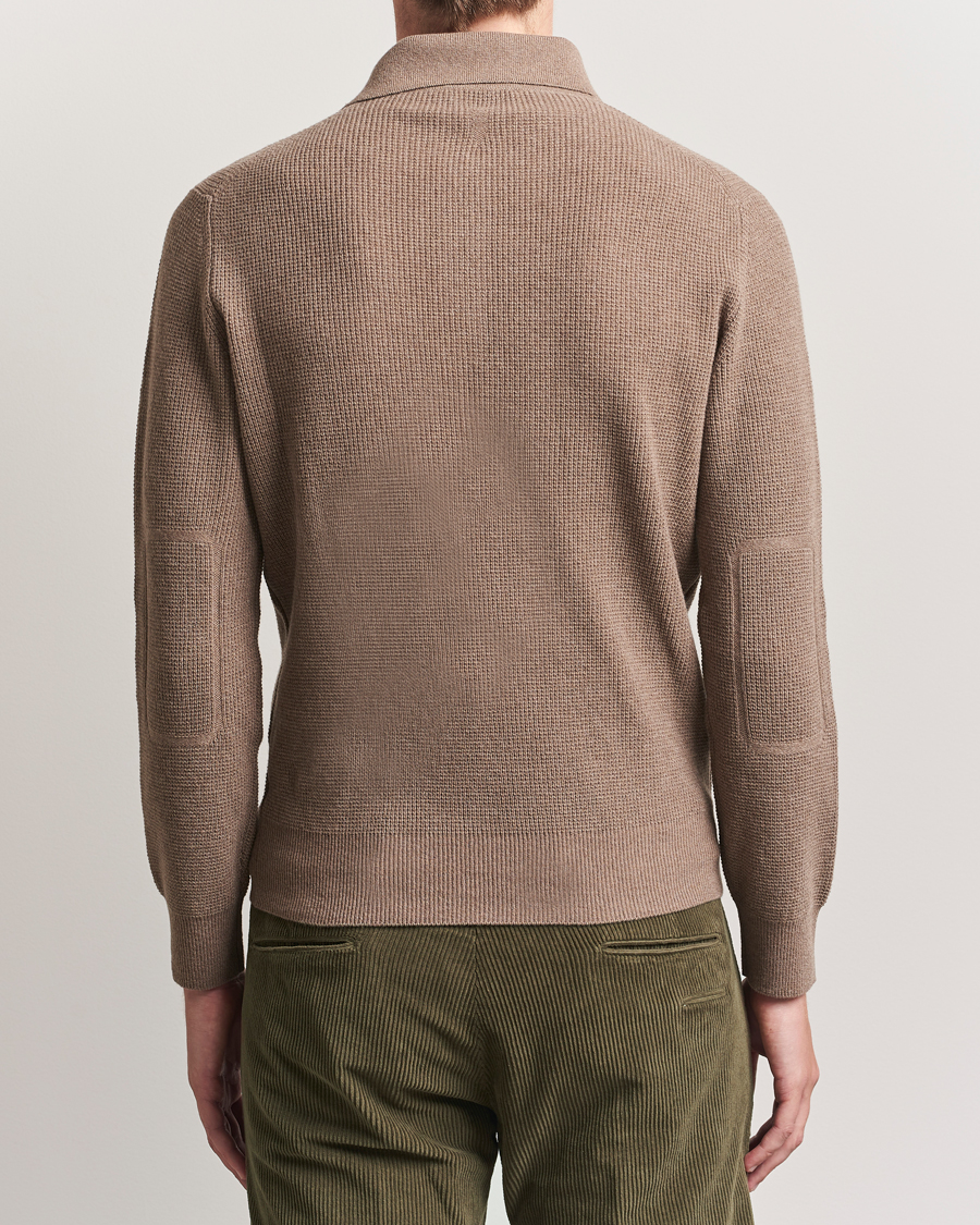 Herr | Tröjor | Canali | Wool/Cashmere Long Sleeve Polo Brown