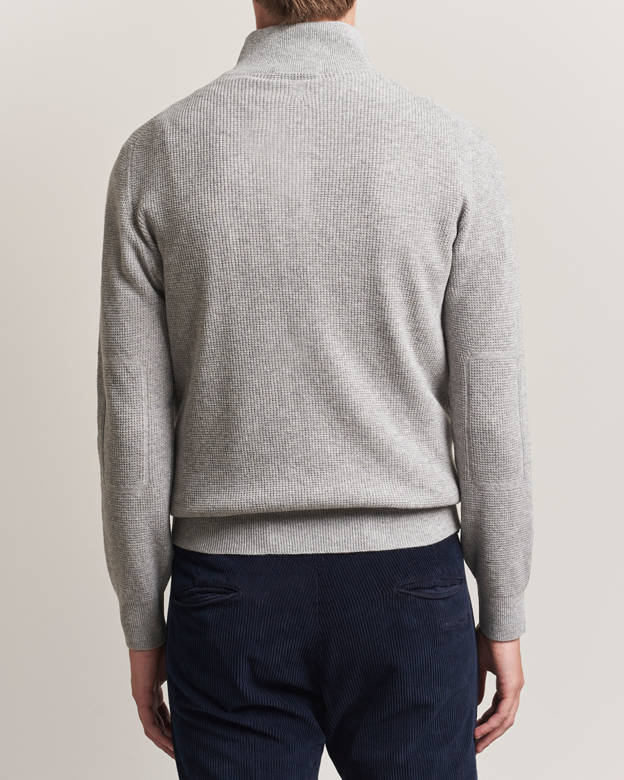 Herr | Tröjor | Canali | Wool/Cashmere Half Zip Light Grey