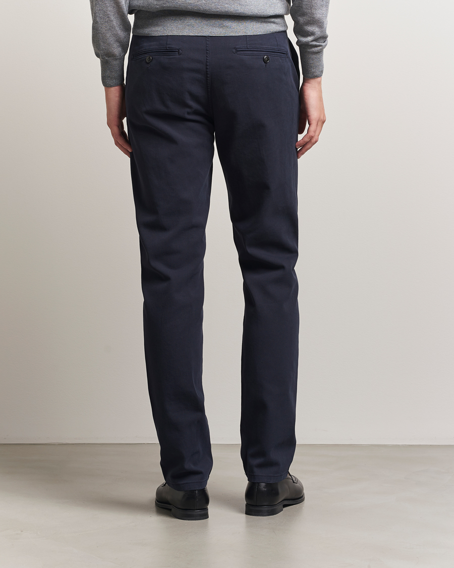 Herr | Byxor | Canali | Cotton Twill Chinos Navy