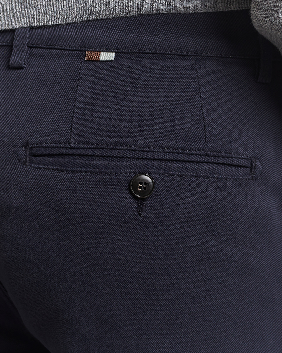 Herr | Byxor | Canali | Cotton Twill Chinos Navy