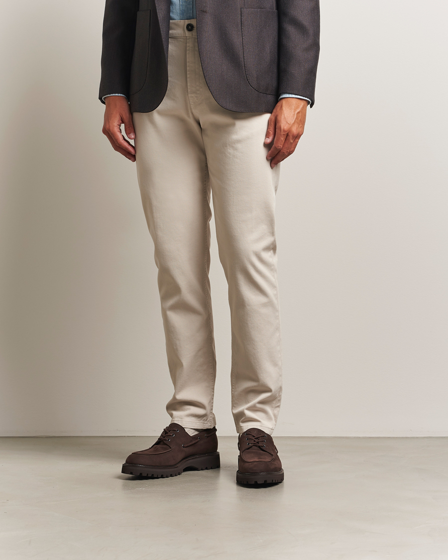Herr | Byxor | Canali | Cotton Twill Chinos Light Beige