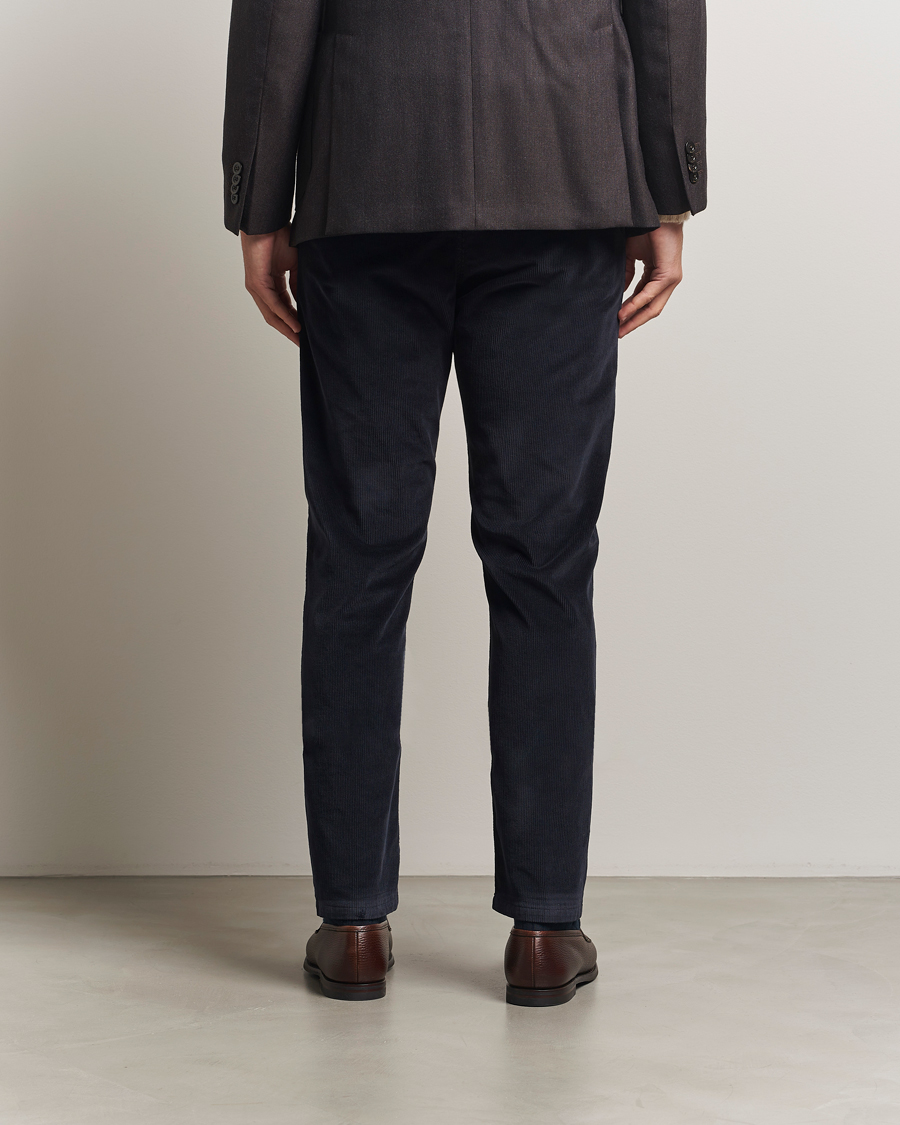 Herr | Byxor | Canali | Soft Corduroy Trousers Navy